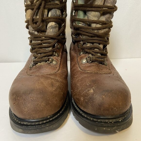Wolverine Leather Work Boots Mens Sz 9.5 Brown Camo Gore-Tex Insulated Mid Calf - Picture 4 of 13